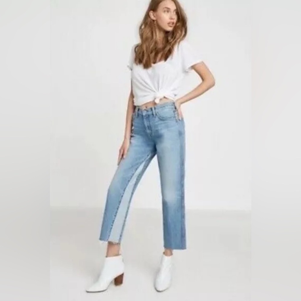 7 For All Mankind The Kiki with Raw Hem in Vintage Wythe Cropped Ankle Jeans